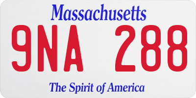 MA license plate 9NA288