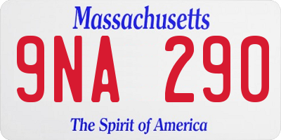 MA license plate 9NA290