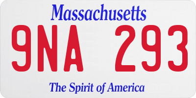 MA license plate 9NA293