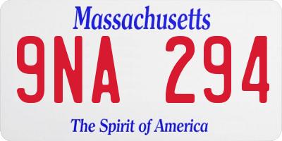 MA license plate 9NA294