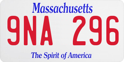 MA license plate 9NA296