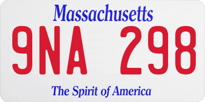MA license plate 9NA298