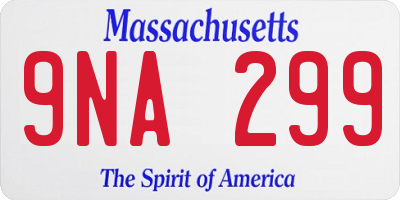 MA license plate 9NA299