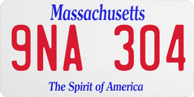 MA license plate 9NA304