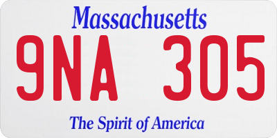 MA license plate 9NA305