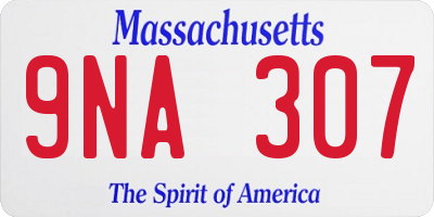 MA license plate 9NA307