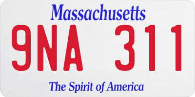 MA license plate 9NA311