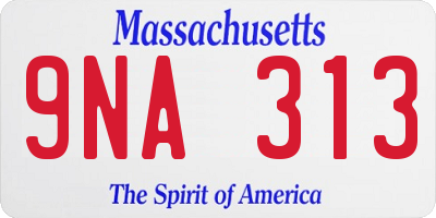 MA license plate 9NA313