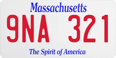 MA license plate 9NA321