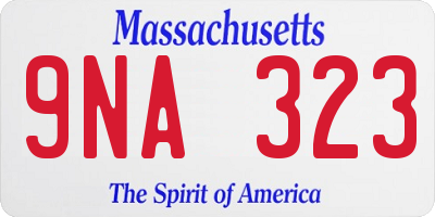 MA license plate 9NA323