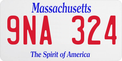 MA license plate 9NA324
