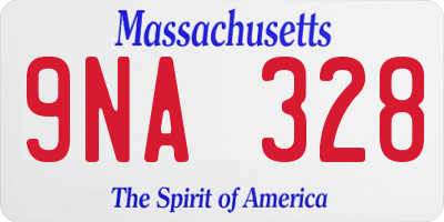 MA license plate 9NA328