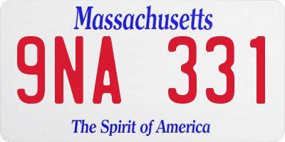 MA license plate 9NA331