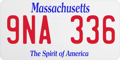 MA license plate 9NA336