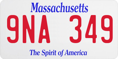 MA license plate 9NA349