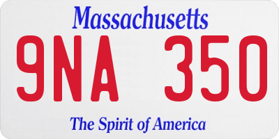 MA license plate 9NA350