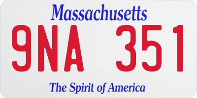 MA license plate 9NA351