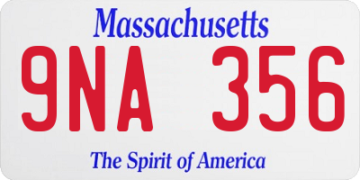 MA license plate 9NA356