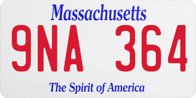 MA license plate 9NA364