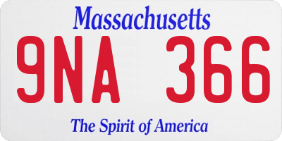 MA license plate 9NA366