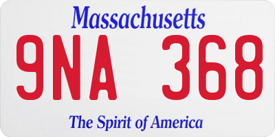 MA license plate 9NA368