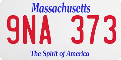 MA license plate 9NA373