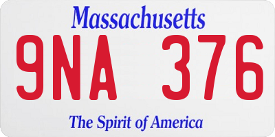 MA license plate 9NA376