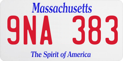 MA license plate 9NA383