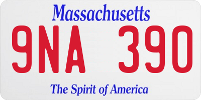 MA license plate 9NA390