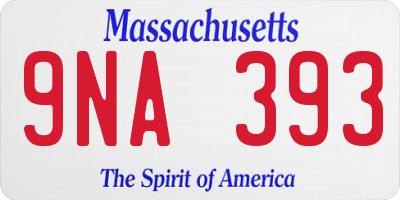 MA license plate 9NA393
