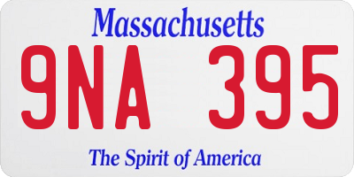 MA license plate 9NA395