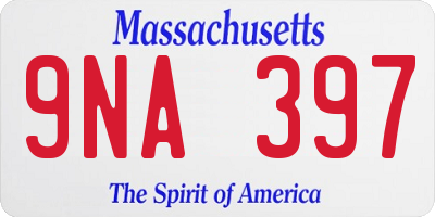 MA license plate 9NA397