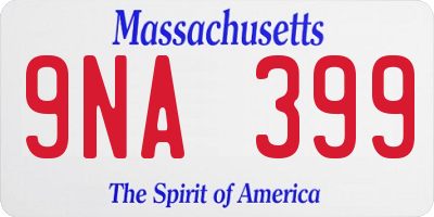 MA license plate 9NA399