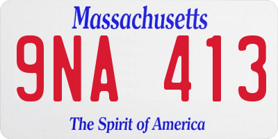 MA license plate 9NA413