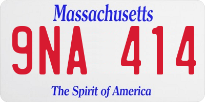 MA license plate 9NA414