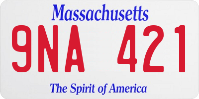 MA license plate 9NA421