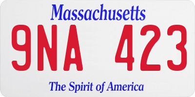 MA license plate 9NA423