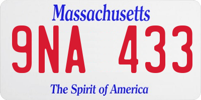 MA license plate 9NA433
