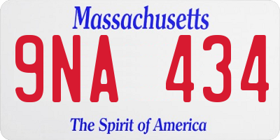 MA license plate 9NA434