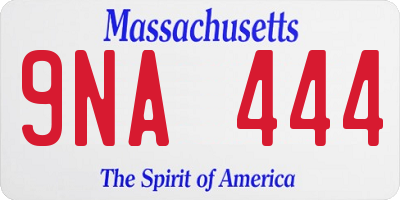 MA license plate 9NA444