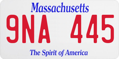 MA license plate 9NA445