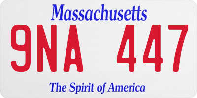 MA license plate 9NA447