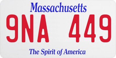 MA license plate 9NA449