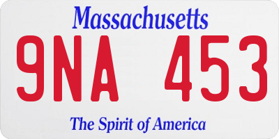 MA license plate 9NA453