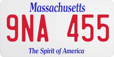 MA license plate 9NA455