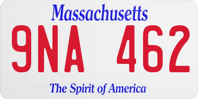 MA license plate 9NA462