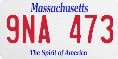 MA license plate 9NA473