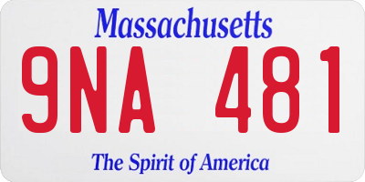 MA license plate 9NA481