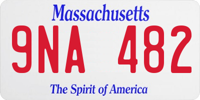 MA license plate 9NA482