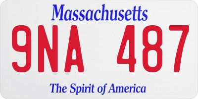 MA license plate 9NA487